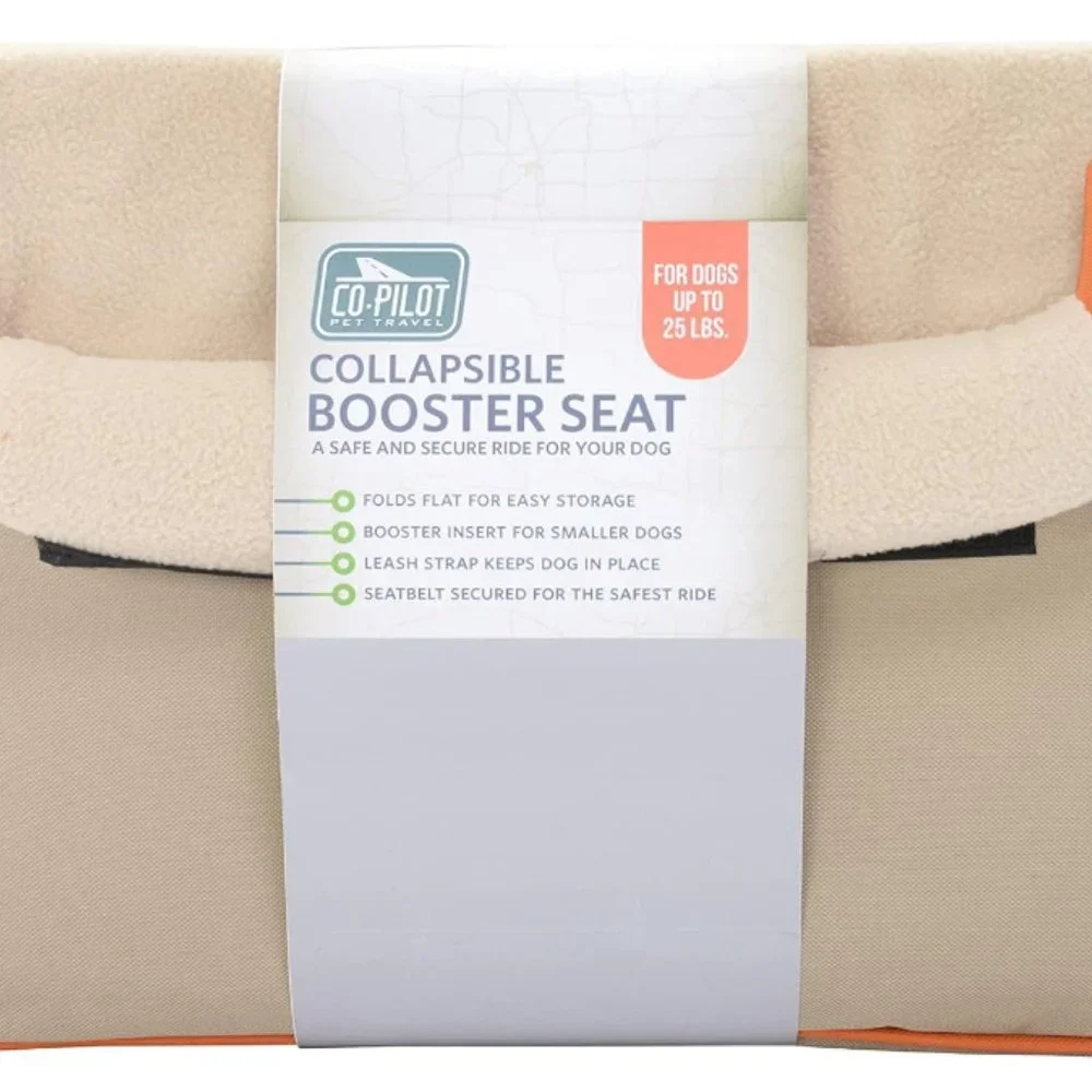 Copilot Travel Collapsible Pet Booster Car Seat Box Plush Fleece Cover 20lb Dogs